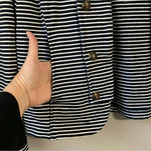 Tommy Hilfiger navy/white stripe nautical military band cotton jacket. Size L‎ - Picture 5 of 12